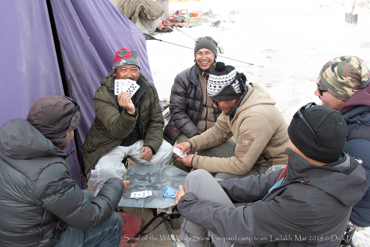 WildWings Snow Leopard Camp cook team on a well-earned break Ladakh, Mar 2019 C Dick Filby-5747